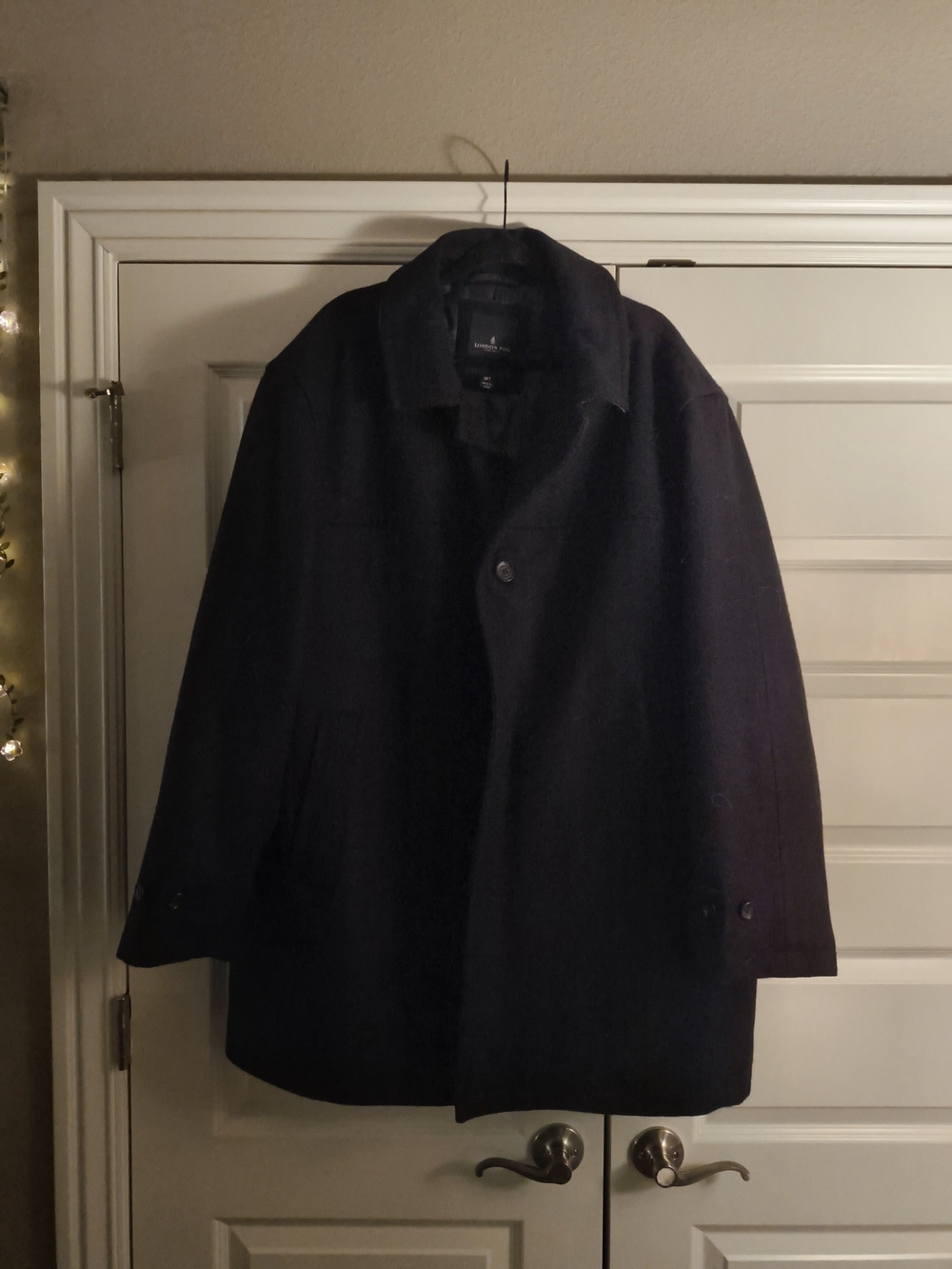 London Fog Men's Black Pea Coat